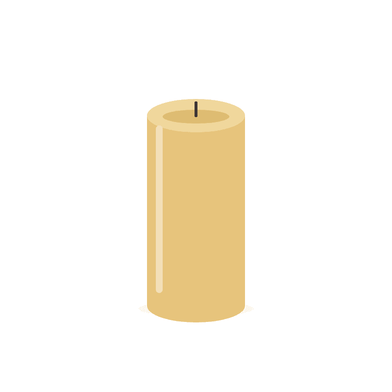 Beeswax pillar candle — Beeswax, 60 hours